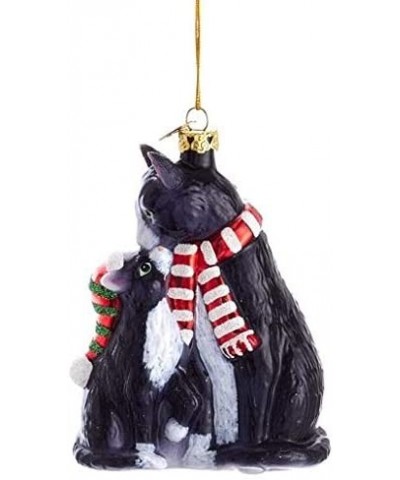 Glass Ornament with S-Hook and Gift Box- Cat Collection (Cat with Kitten- Black- NB1504) - Cat With Kitten- Black- Nb1504 - C...