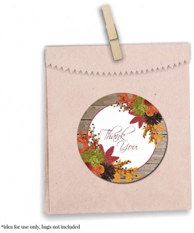 Fall In Love Autumn Leaves Thank You Sticker Labels- 40 2" Party Circle Stickers by AmandaCreation- Great for Party Favors- E...
