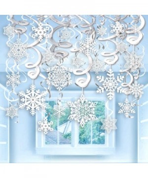 40pcs Snowflake Swirls Decoration- Merry Christmas Snowflake Hanging Swirls Garland Foil Ceiling ornaments for Xmas Winter Wo...