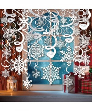 40pcs Snowflake Swirls Decoration- Merry Christmas Snowflake Hanging Swirls Garland Foil Ceiling ornaments for Xmas Winter Wo...