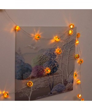 3D Pumpkin 10ft 30 LEDs Fairy String Lights Battery Operated String Lights with 12-Modes- Remote&Timer for Fall- Halloween- T...