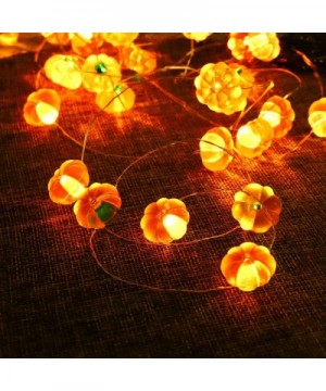 3D Pumpkin 10ft 30 LEDs Fairy String Lights Battery Operated String Lights with 12-Modes- Remote&Timer for Fall- Halloween- T...