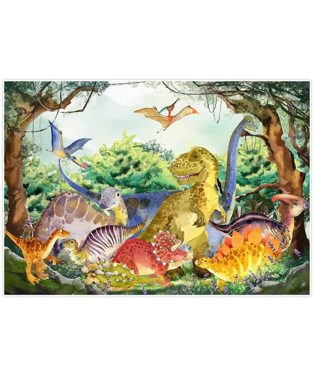 Dinosaur Theme Backdrop Wild Forest Safari Jungle Animals Photography Background for Kids Children Happy Birthday Party Cake ...