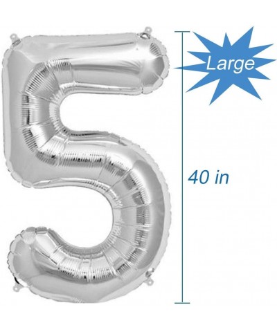 Silver Number 50 Balloon- 40 Inch - Silver Number 50 - C918UW380OT $8.57 Balloons