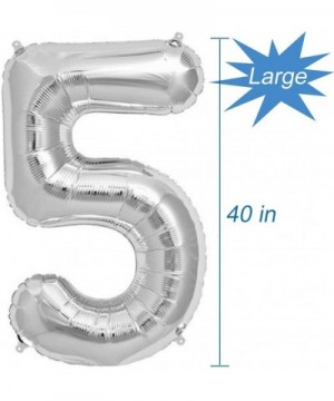 Silver Number 50 Balloon- 40 Inch - Silver Number 50 - C918UW380OT $8.57 Balloons