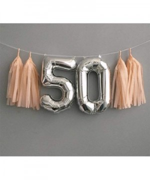 Silver Number 50 Balloon- 40 Inch - Silver Number 50 - C918UW380OT $8.57 Balloons