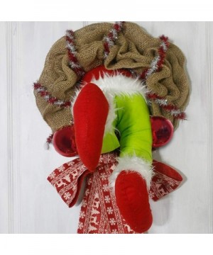 Christmas Wreath- Christmas Thief Stole Christmas Burlap Wreath Christmas Decorations Exquisite Santa Claus Wreath for Living...