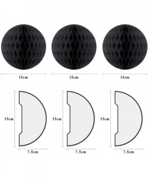 Black Paper Honeycomb Tissue Balls for Party Decoration (3pcs BLACK honneycombs 6in) - 3pcs BLACK honneycombs 6in - C218A6Y2Y...