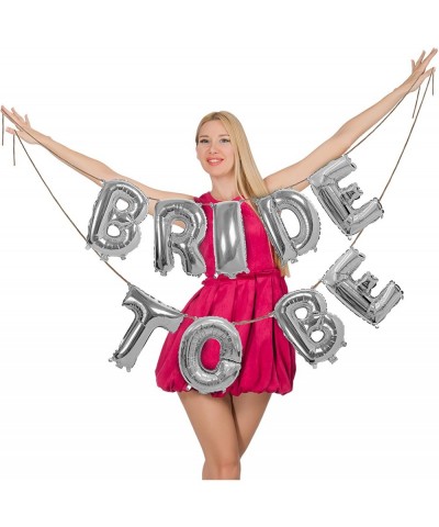 Bride To Be Silver Metallic Foil Letter Mylar 16 Inch Balloon Banner Garland for Bachelorette Bridal Shower Hen Engagement We...