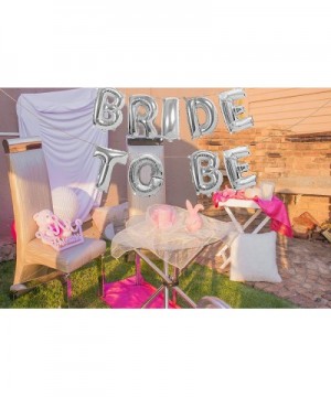 Bride To Be Silver Metallic Foil Letter Mylar 16 Inch Balloon Banner Garland for Bachelorette Bridal Shower Hen Engagement We...