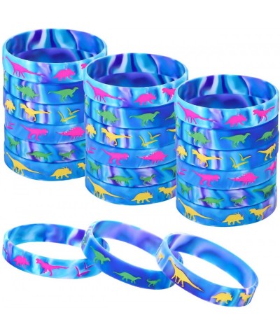 36 Pieces Dinosaur Silicone Wristbands Multicolor Dinosaur Bracelets Jurassic Style Silicone Bracelets for Dinosaur Party Sup...