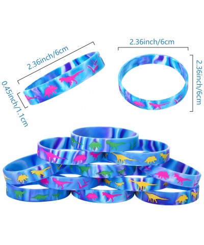 36 Pieces Dinosaur Silicone Wristbands Multicolor Dinosaur Bracelets Jurassic Style Silicone Bracelets for Dinosaur Party Sup...
