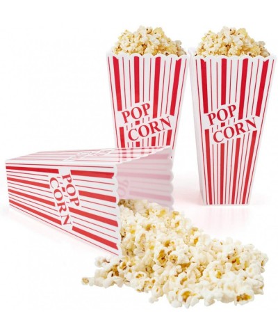 21 Pack 7.7 x 4 Inches Plastic Open-Top Popcorn Boxes Reusable Popcorn Container Set for Movie Night or Movie Party Theme - C...