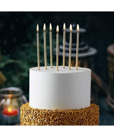 24 Count Birthday Candles Bulk for Christmas Party Cakes Champagne Gold 5.6inch Long Thin Celebration Candles Luxurious Birth...