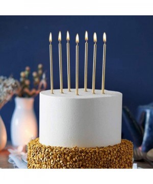 24 Count Birthday Candles Bulk for Christmas Party Cakes Champagne Gold 5.6inch Long Thin Celebration Candles Luxurious Birth...