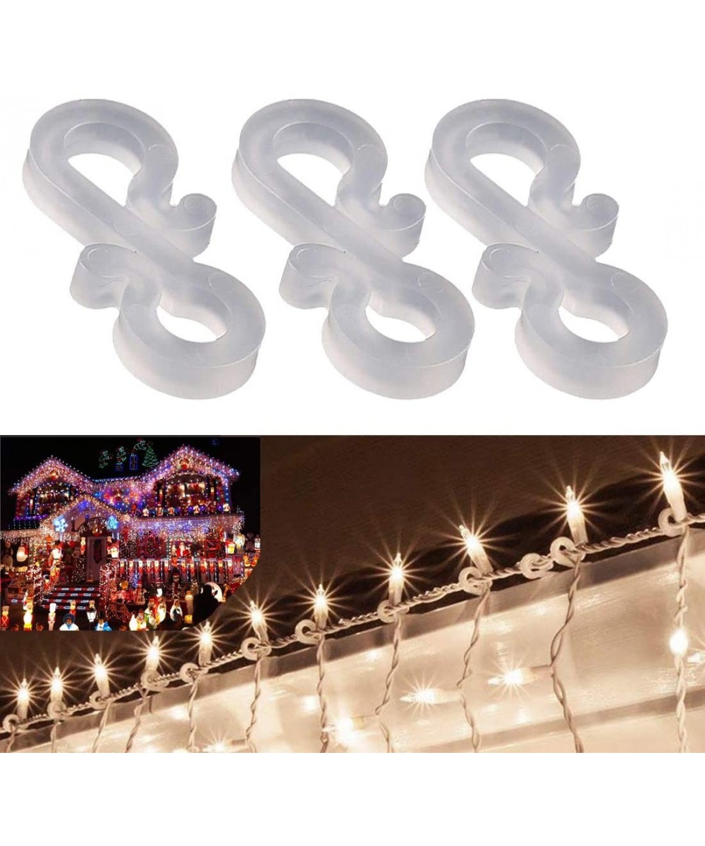 60 PCS Christmas Light Gutter Clips- Gutter Hooks Plastic S Clip Hooks for String Lights for Patio- Roof Christmas Light Clip...