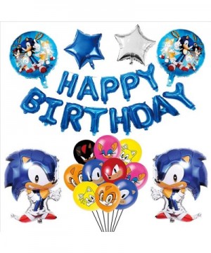 Sonic The Hedgehog Party Supplies- Happy Birthday Banner Foil Balloon and Latex Party Balloons with Sonic The Hedgehog Theme ...
