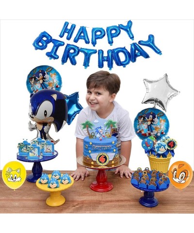 Sonic The Hedgehog Party Supplies- Happy Birthday Banner Foil Balloon and Latex Party Balloons with Sonic The Hedgehog Theme ...