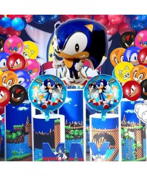 Sonic The Hedgehog Party Supplies- Happy Birthday Banner Foil Balloon and Latex Party Balloons with Sonic The Hedgehog Theme ...