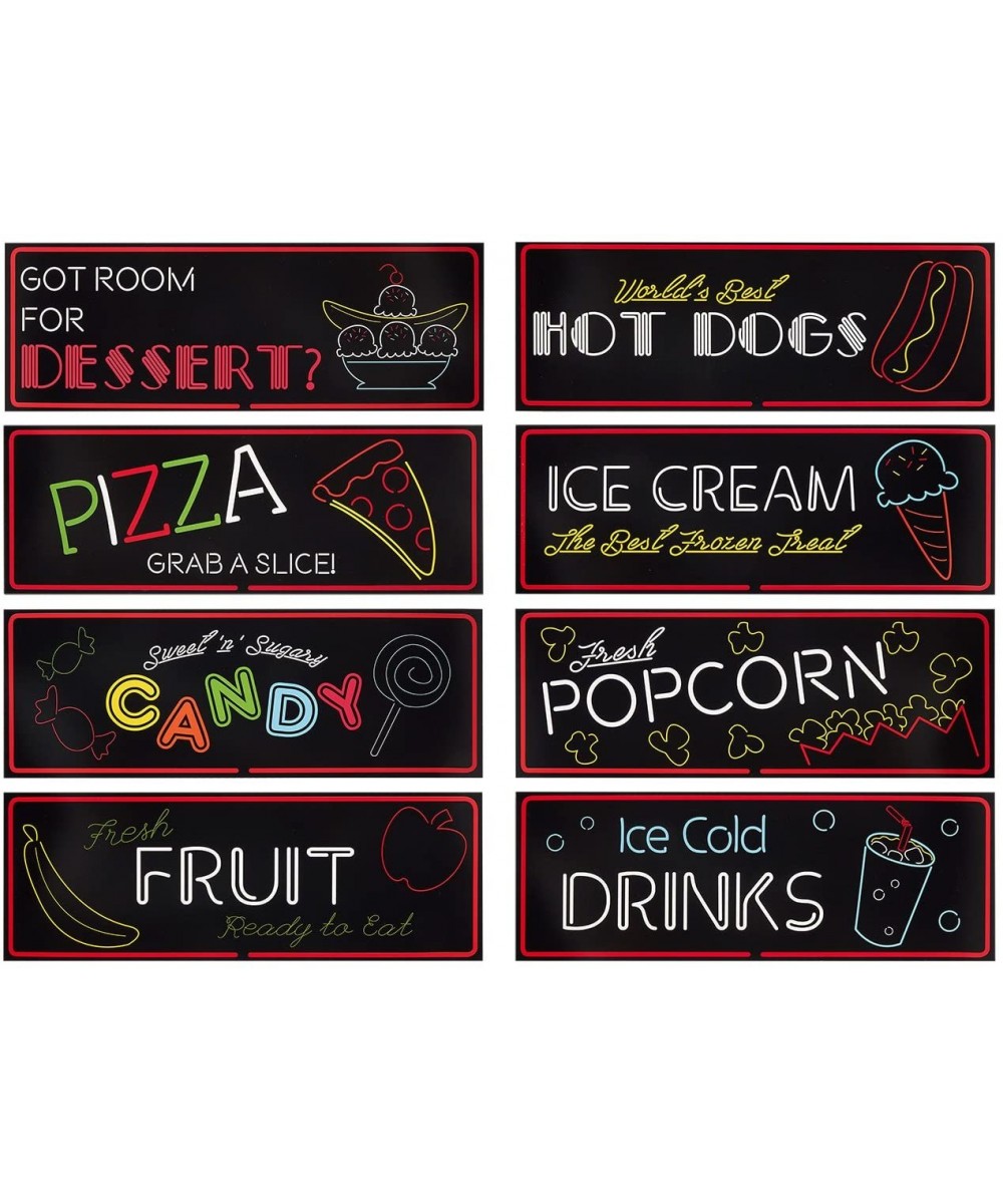 Neon Food Signs for Party (Paper- 8 Pack) - CR186GA8RRC $6.17 Favors