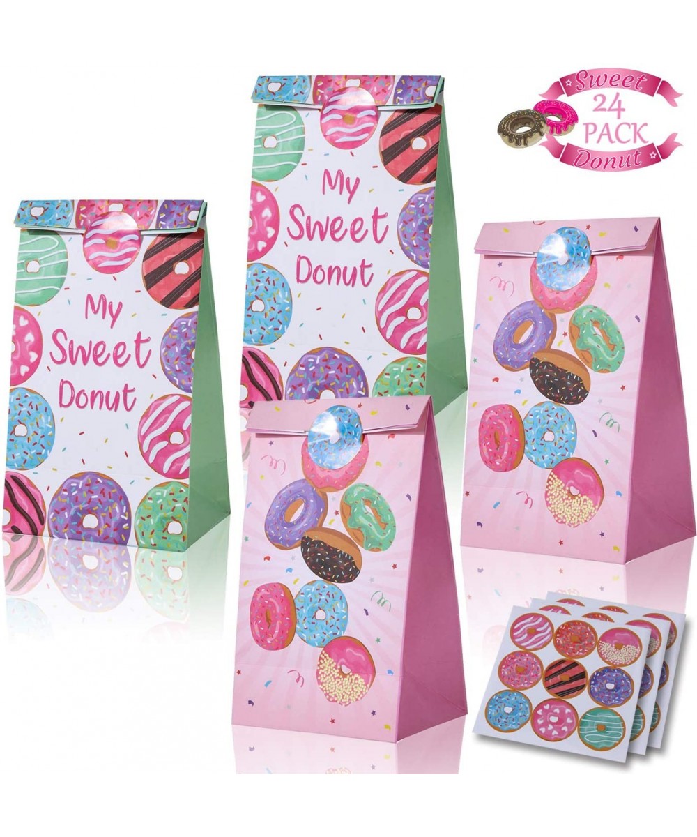 Donut Candy Party Gift Bag-Colorful Cute Donut Pattern Design Paper Goodie Gift Bags-Party Favor Treat Gag for Donut Theme Pa...