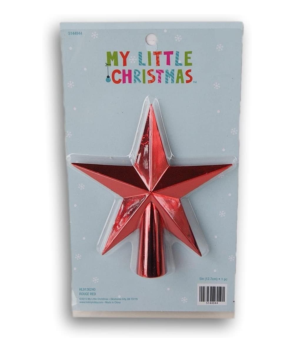 Matte Red Miniature 5 Point Star Tree Topper - 4.5 x 5 Inches - C218053AE7D $7.05 Tree Toppers