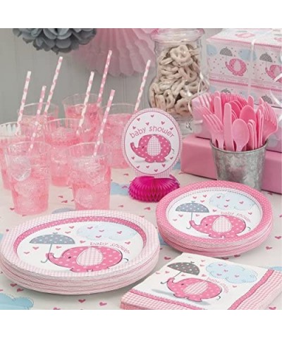 Pink Elephant Girl Baby Shower Plates- 8ct - Multi Color - CF11CGFQ7D3 $5.32 Tablecovers