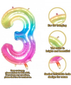 40 Inch Giant Jelly Rainbow Number 3 Balloon-Foil Helium Digital Balloons for Birthday Anniversary Party Festival Decorations...