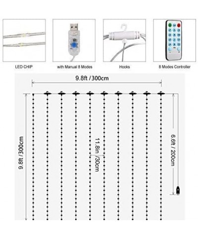 Curtain String Lights- 12 Lightning Modes USB Powered Fairy Lights String with Sound Activated & Timer Function for Bedroom W...