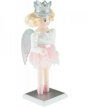 Chubby Sugar Plum Fairy Nutcracker - Traditional Chubby Fairy Nutcracker Wearing White Sparkly Top with Baby Pink Tutu and Ba...