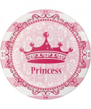 96 Count Dinner/Large Paper Plates- Pink Princess Royalty - Pink Princess Royalty - CS11KB48EHX $8.63 Tableware