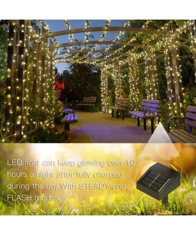 Solar Powered String Light 55ft 17m 100 LED Solar Fairy Light String for Garden-Outdoor-Home-Christmas Party (17m 100Leds- Wa...