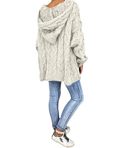 Sweater Coats for Women- Ulanda Womens Button Up Oversized Knit Hooded Long Cardigan Sweater Coat Outwear with Pockets - Z-2 ...