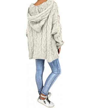 Sweater Coats for Women- Ulanda Womens Button Up Oversized Knit Hooded Long Cardigan Sweater Coat Outwear with Pockets - Z-2 ...