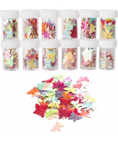 Glitter Confetti Craft Sequins for DIY Nail Art Party Wedding Decoration 12 Packs (Butterfly) - CZ187XX8UMA $8.58 Confetti