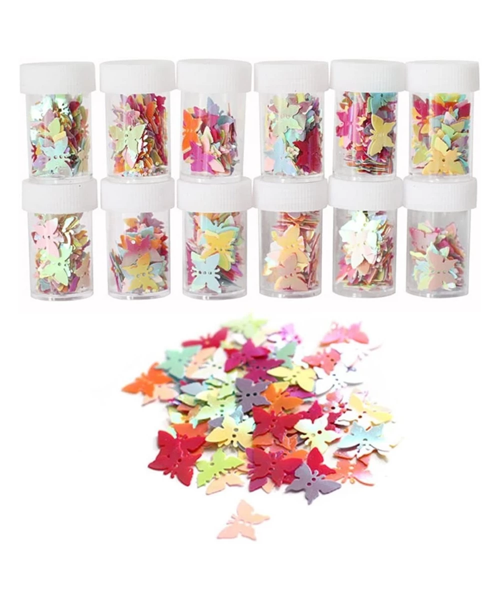 Glitter Confetti Craft Sequins for DIY Nail Art Party Wedding Decoration 12 Packs (Butterfly) - CZ187XX8UMA $8.58 Confetti