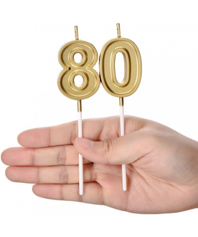 80th Birthday Candles Cake Numeral Candles Happy Birthday Cake Candles Topper Decoration for Birthday Wedding Anniversary Cel...