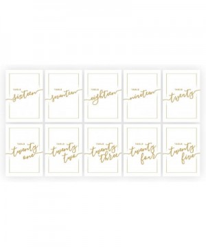 Gold Wedding Table Numbers 1-25 Double-Sided (25- 5x7 Vertical) - C118CZ4IKHO $9.68 Place Cards & Place Card Holders
