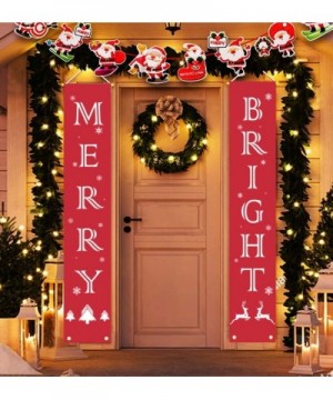 Merry Christmas Banners - Christmas Decorations Outdoor Indoor - Merry Bright Porch Sign - Red Xmas Decor Banners for Home Wa...