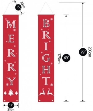 Merry Christmas Banners - Christmas Decorations Outdoor Indoor - Merry Bright Porch Sign - Red Xmas Decor Banners for Home Wa...