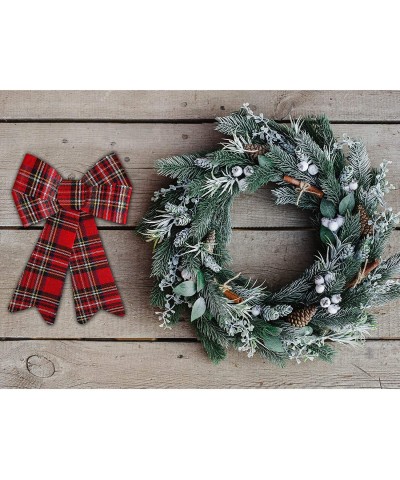 12 Pack Black with Red Buffalo Plaid Bows Christmas Wreaths Bows Velvet Christmas Bows for Christmas Indoor and Outdoor Decor...