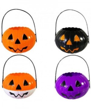 Pumpkin Candy Holder Mini Trick-or-Treat Halloween Candy Bucket Halloween Candy Good Pumpkin Bucket - Black - CL18GN00L4Y $6....