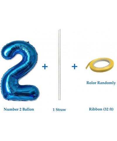 40 Inch Jumbo Blue Number 2 Balloon Giant Balloons Prom Balloons Helium Foil Mylar Huge Number Balloons for Birthday Party De...