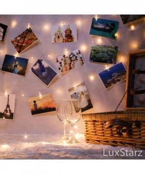 Photo Clip String Lights 17ft - 50 LED String Fairy Lights with 50 Clear Clothespin Clips for Picture Hanging- Dorm Room Deco...