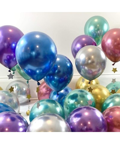 75pcs Metallic Balloons 12 inch Chrome Latex Balloons for Childrens Party Birthday Decorations Wedding Engagement Baby Shower...