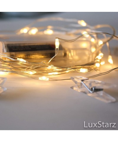 Photo Clip String Lights 17ft - 50 LED String Fairy Lights with 50 Clear Clothespin Clips for Picture Hanging- Dorm Room Deco...