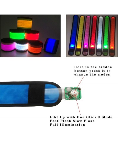 LED Armbands Slap Bracelets Wristbands Flashing Sports Pack of 6/7 Glow Party Supplies for Lives- Festivals Running Parties N...