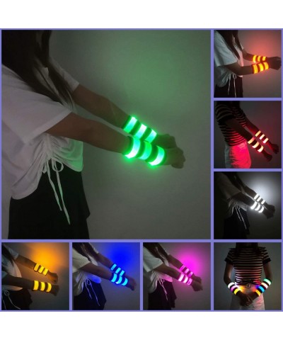 LED Armbands Slap Bracelets Wristbands Flashing Sports Pack of 6/7 Glow Party Supplies for Lives- Festivals Running Parties N...