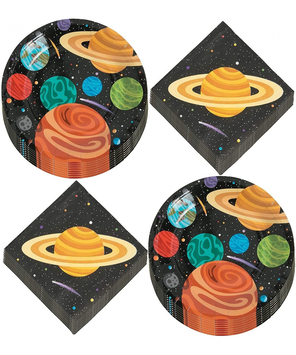 Space Party Supplies - Outer Space Planet Paper Dessert Plates and Beverage Napkins (Serves 16) - Outer Space Planet Paper De...