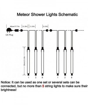 Falling Rain Lights Blue- UL Certified Meteor Shower Lights with 30cm 8 Tubes 144 LEDs Rain Drop Lights- Snow Falling Lights ...